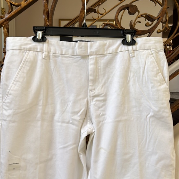 CALVIN KLEIN JEANS WHITE PANTS SIZE 14 women cotton white pants cropped pants - Picture 9 of 16